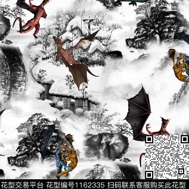 抽象潮牌动物数码印花华亿平台下载（图片编号: 1162335） - 瓦栏（Walan）