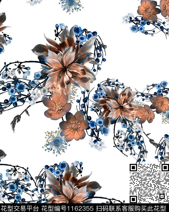 水彩花卉绘画水彩数码印花华亿平台下载（图片编号: 1162355） - 瓦栏（Walan）