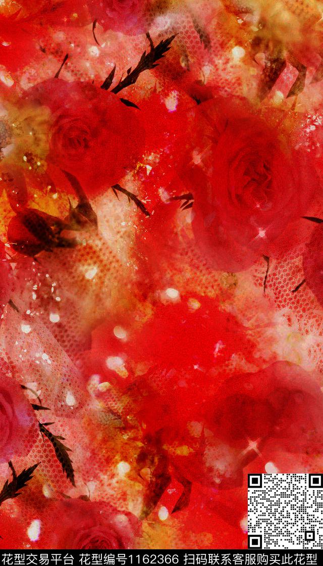 女装花卉满版散花数码印花华亿平台下载（图片编号: 1162366） - 瓦栏（Walan）