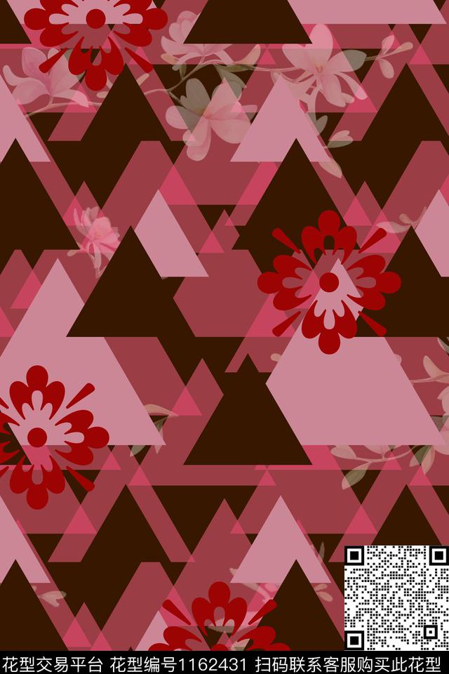 传统华亿平台几何花纹数码印花华亿平台下载（图片编号: 1162431） - 瓦栏（Walan）