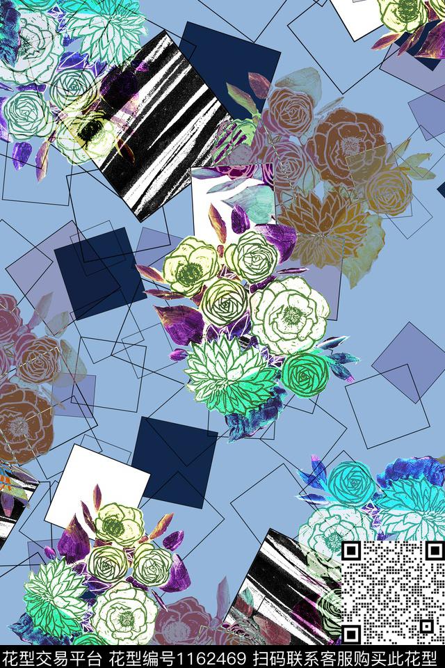 大牌风小清新休闲数码印花华亿平台下载（图片编号: 1162469） - 瓦栏（Walan）