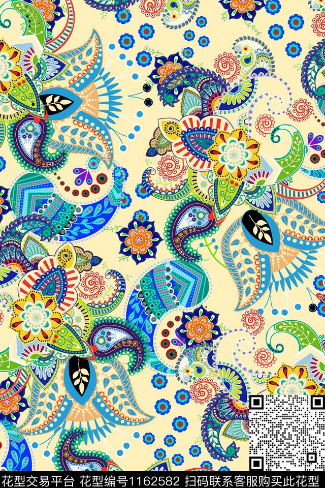 佩斯利女装民族风传统印花华亿平台下载（图片编号: 1162582） - 瓦栏（Walan）