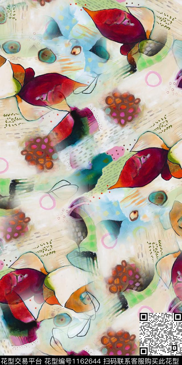 数码华亿平台女装花卉数码印花华亿平台下载（图片编号: 1162644） - 瓦栏（Walan）