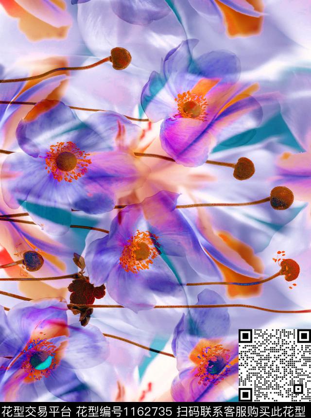 数码华亿平台大花女装数码印花华亿平台下载（图片编号: 1162735） - 瓦栏（Walan）