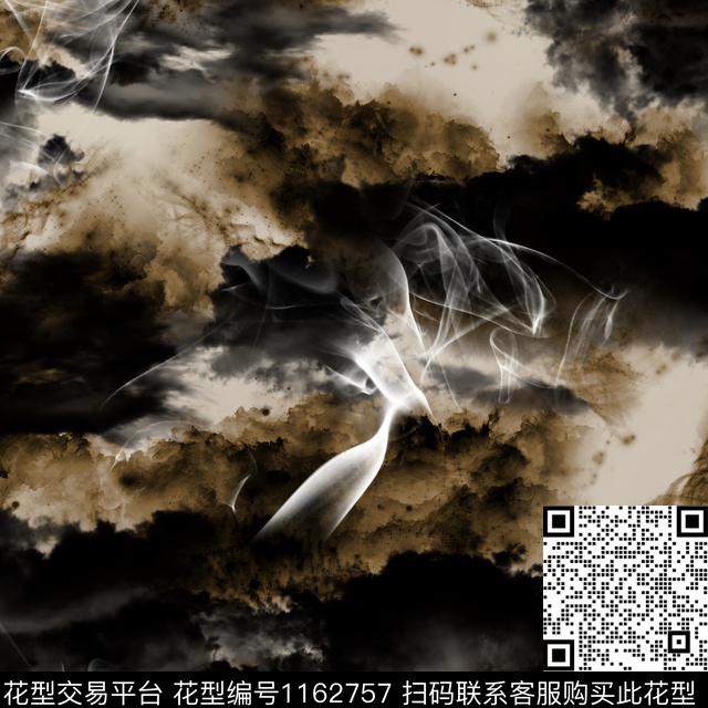 潮牌水墨风烟雾数码印花华亿平台下载（图片编号: 1162757） - 瓦栏（Walan）