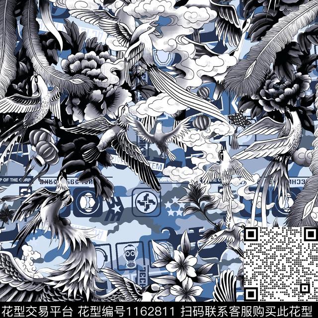 抽象潮牌几何数码印花华亿平台下载（图片编号: 1162811） - 瓦栏（Walan）