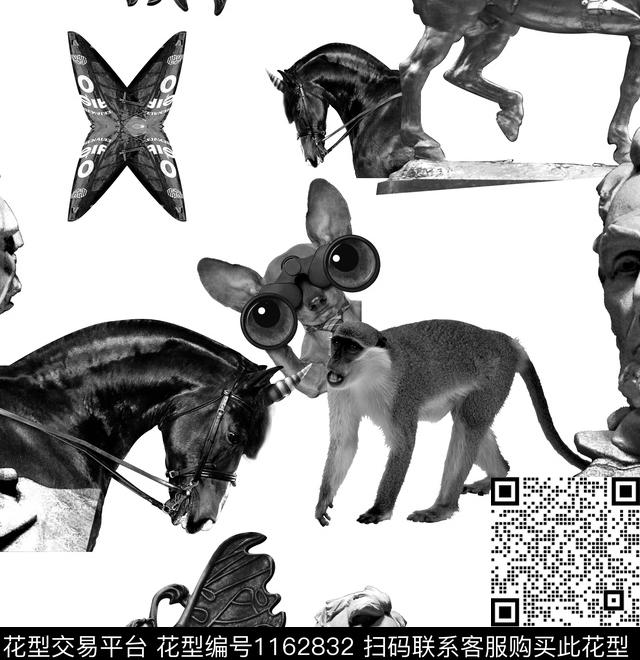 抽象潮牌动物数码印花华亿平台下载（图片编号: 1162832） - 瓦栏（Walan）