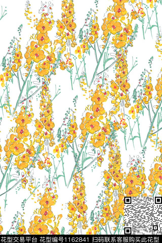 花瓣文艺手绘花卉数码印花华亿平台下载（图片编号: 1162841） - 瓦栏（Walan）