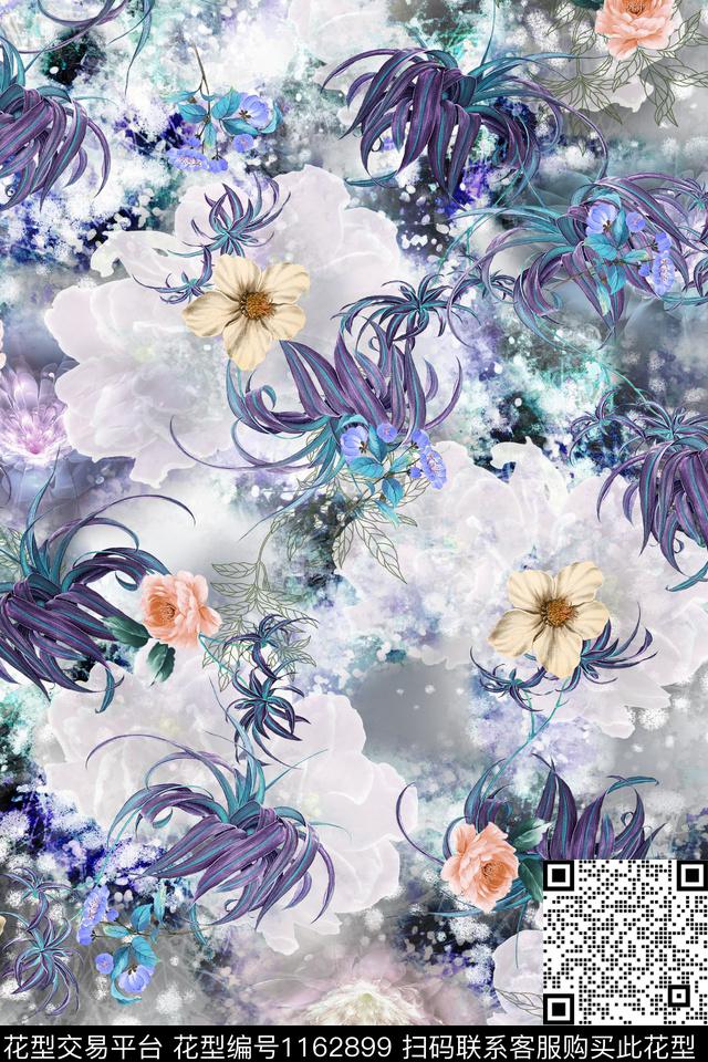 几何抽象小碎花数码印花华亿平台下载（图片编号: 1162899） - 瓦栏（Walan）