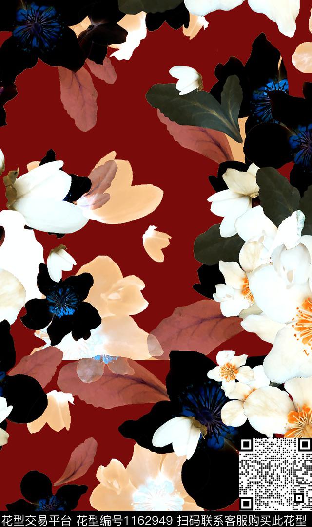 水彩花卉手绘花卉手绘玫瑰传统印花华亿平台下载（图片编号: 1162949） - 瓦栏（Walan）