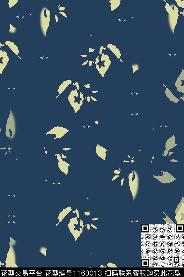 抽象花卉抽象抽象叶子组合传统印花华亿平台下载（图片编号: 1163013） - 瓦栏（Walan）