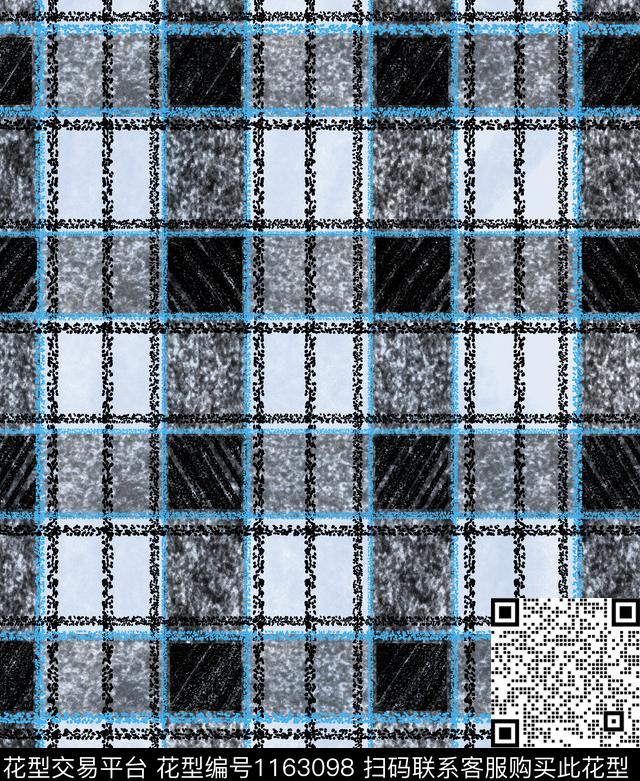 几何格子大牌风数码印花华亿平台下载（图片编号: 1163098） - 瓦栏（Walan）