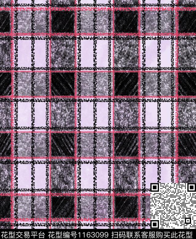 几何格子大牌风数码印花华亿平台下载（图片编号: 1163099） - 瓦栏（Walan）