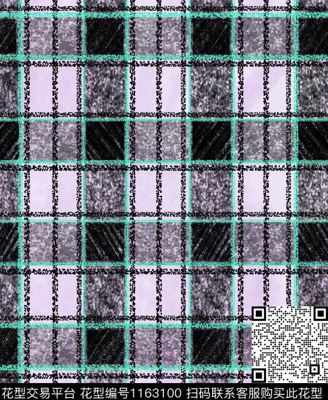 几何格子大牌风数码印花华亿平台下载（图片编号: 1163100） - 瓦栏（Walan）