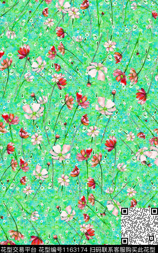 少女肌理花卉数码印花华亿平台下载（图片编号: 1163174） - 瓦栏（Walan）