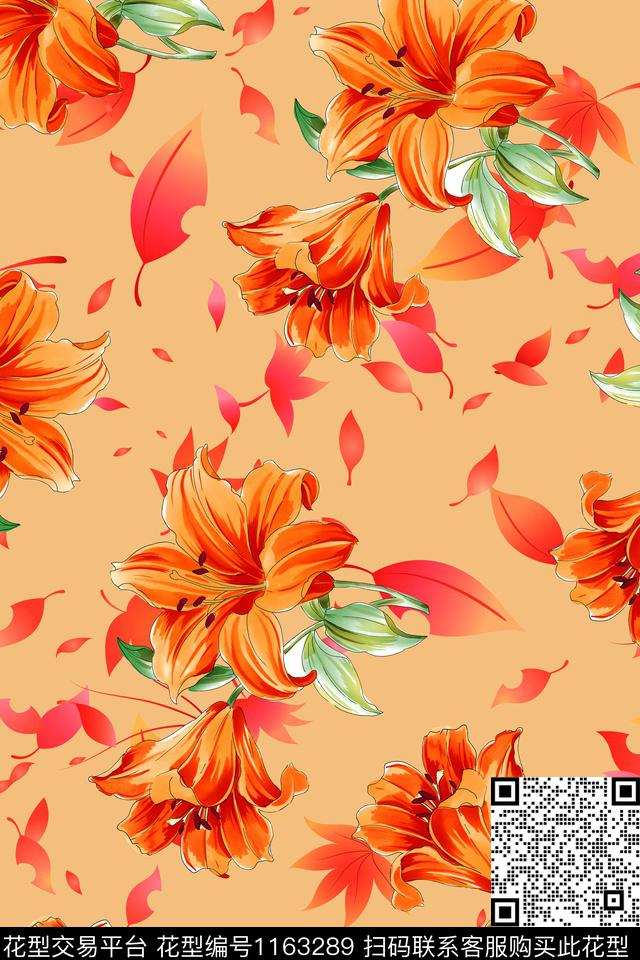 小清新女装花卉数码印花华亿平台下载（图片编号: 1163289） - 瓦栏（Walan）