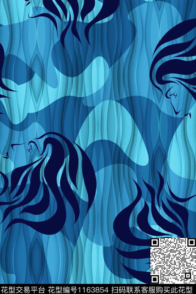 人物迷彩肌理传统印花华亿平台下载（图片编号: 1163854） - 瓦栏（Walan）