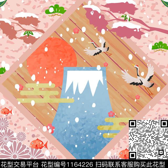 方巾雪花复古数码印花华亿平台下载（图片编号: 1164226） - 瓦栏（Walan）