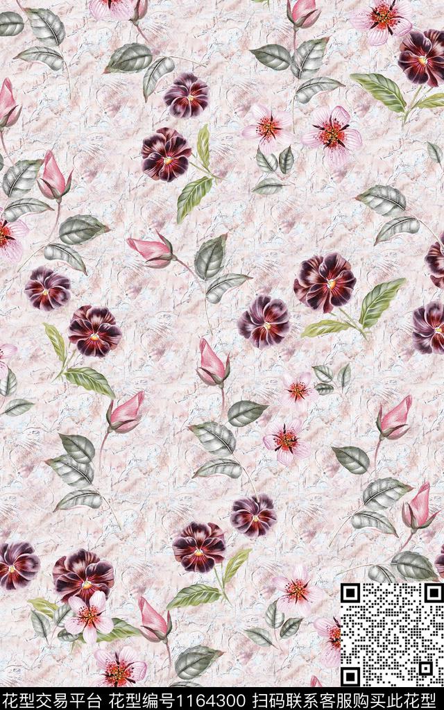 少女花卉小碎花数码印花华亿平台下载（图片编号: 1164300） - 瓦栏（Walan）