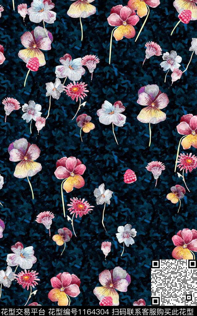 少女花卉小碎花数码印花华亿平台下载（图片编号: 1164304） - 瓦栏（Walan）