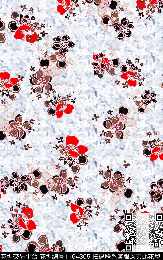少女花卉小碎花数码印花华亿平台下载（图片编号: 1164305） - 瓦栏（Walan）