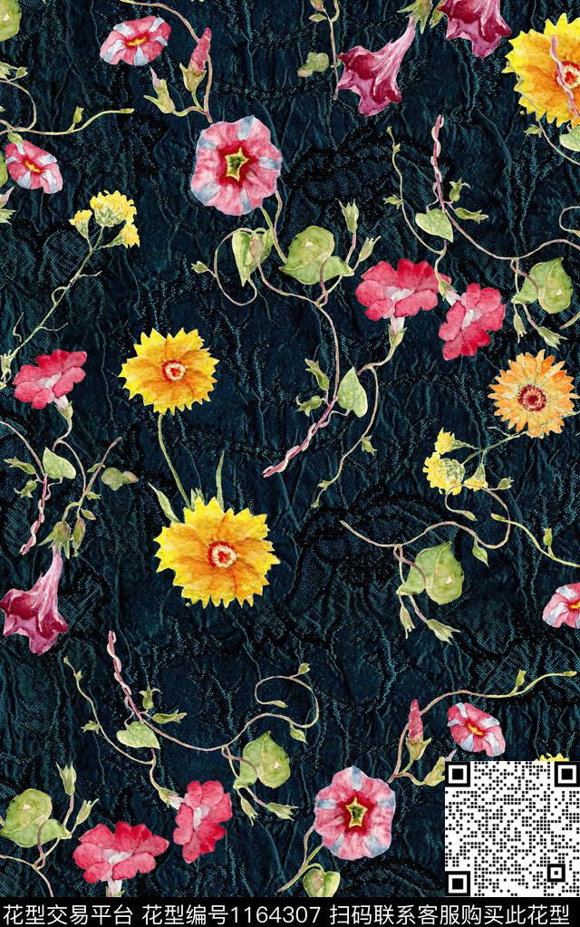 少女花卉小碎花数码印花华亿平台下载（图片编号: 1164307） - 瓦栏（Walan）