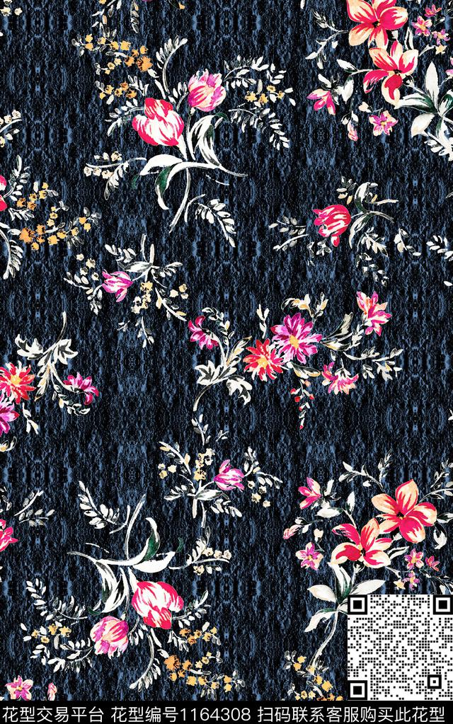 少女花卉小碎花数码印花华亿平台下载（图片编号: 1164308） - 瓦栏（Walan）