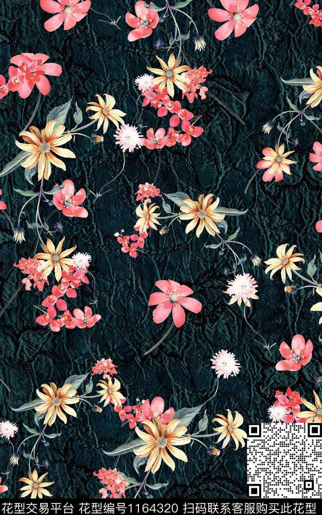 少女花卉小碎花数码印花华亿平台下载（图片编号: 1164320） - 瓦栏（Walan）