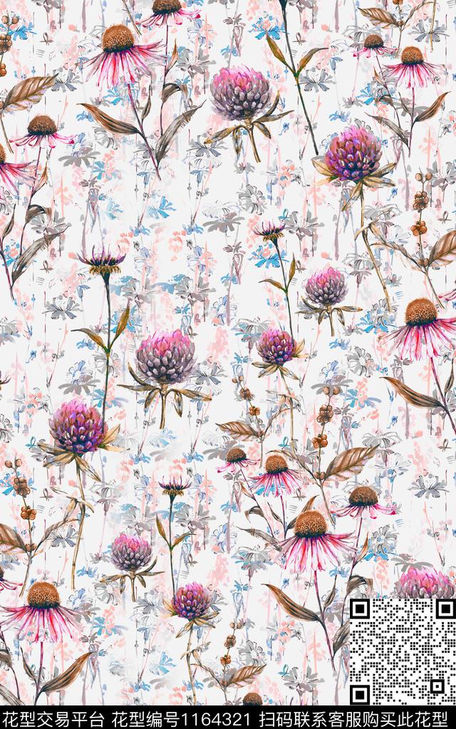 少女花卉小碎花数码印花华亿平台下载（图片编号: 1164321） - 瓦栏（Walan）