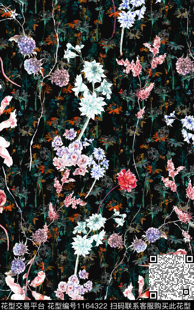 少女花卉小碎花数码印花华亿平台下载（图片编号: 1164322） - 瓦栏（Walan）