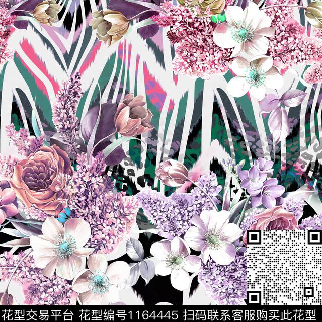 动物纹春夏华亿平台花卉蝴蝶数码印花华亿平台下载（图片编号: 1164445） - 瓦栏（Walan）