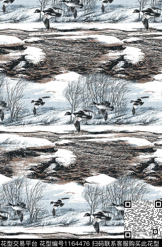 手绘树国画传统印花华亿平台下载（图片编号: 1164476） - 瓦栏（Walan）