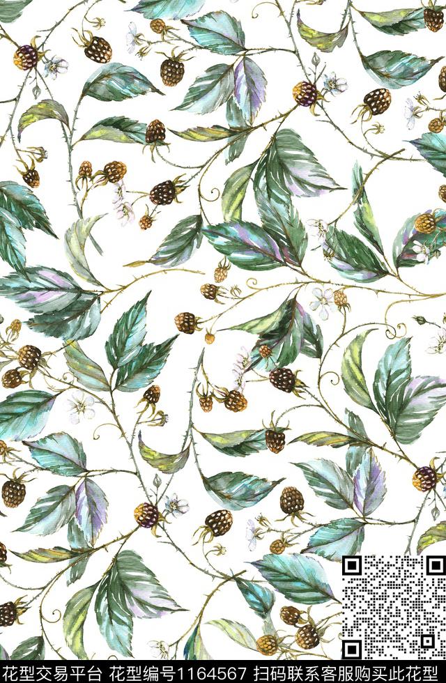 花卉绿植树叶数码华亿平台数码印花华亿平台下载（图片编号: 1164567） - 瓦栏（Walan）