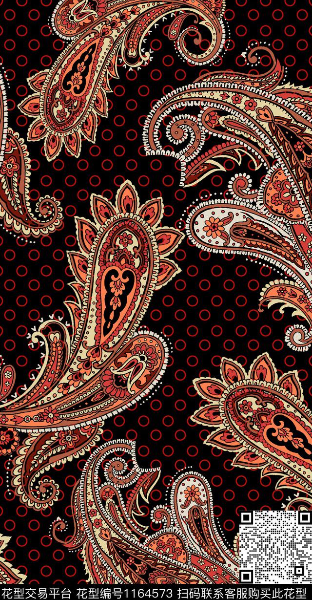 大牌风佩斯利宫廷风数码印花华亿平台下载（图片编号: 1164573） - 瓦栏（Walan）