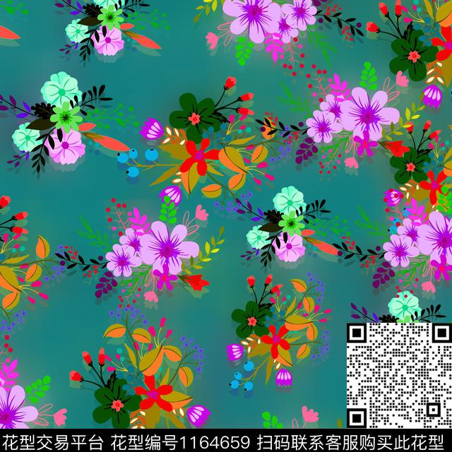 大牌风佩斯利绿植树叶数码印花华亿平台下载（图片编号: 1164659） - 瓦栏（Walan）