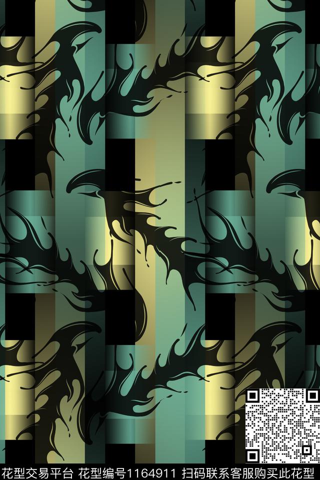 几何男装条纹数码印花华亿平台下载（图片编号: 1164911） - 瓦栏（Walan）