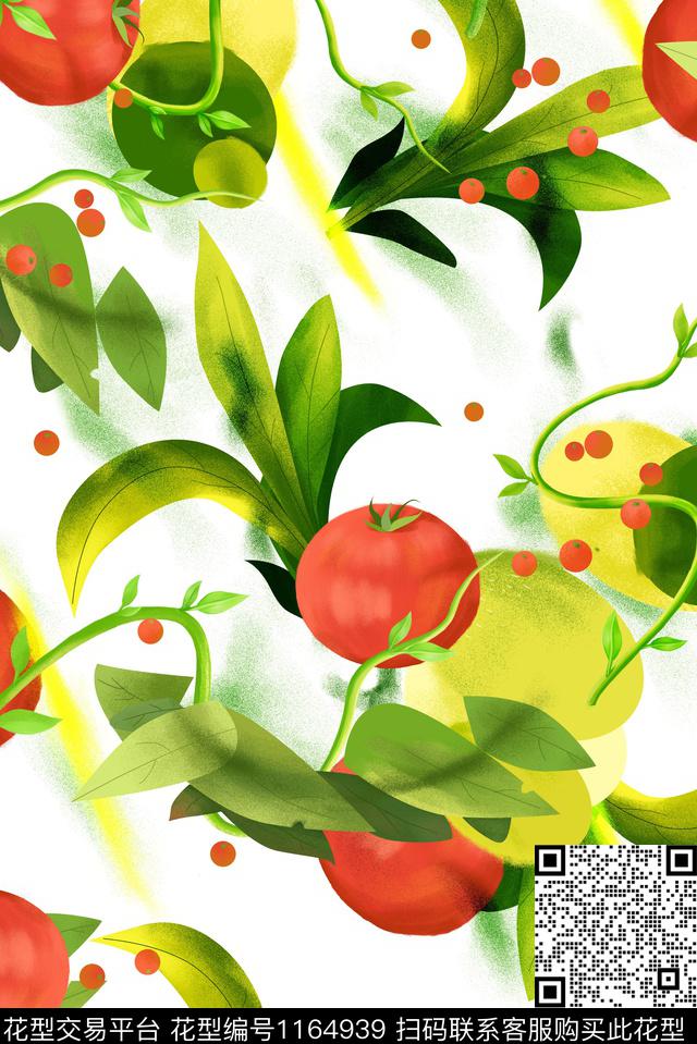 水果俏皮水果印花趣味水果印花数码印花华亿平台下载（图片编号: 1164939） - 瓦栏（Walan）