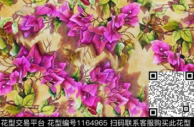 植物花卉彩底花卉数码印花华亿平台下载（图片编号: 1164965） - 瓦栏（Walan）