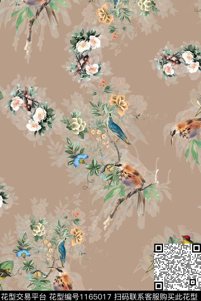 大牌风花卉花鸟数码印花华亿平台下载（图片编号: 1165017） - 瓦栏（Walan）