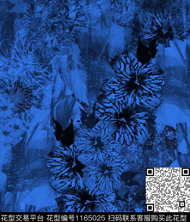 抽象迷幻花卉数码印花华亿平台下载（图片编号: 1165025） - 瓦栏（Walan）