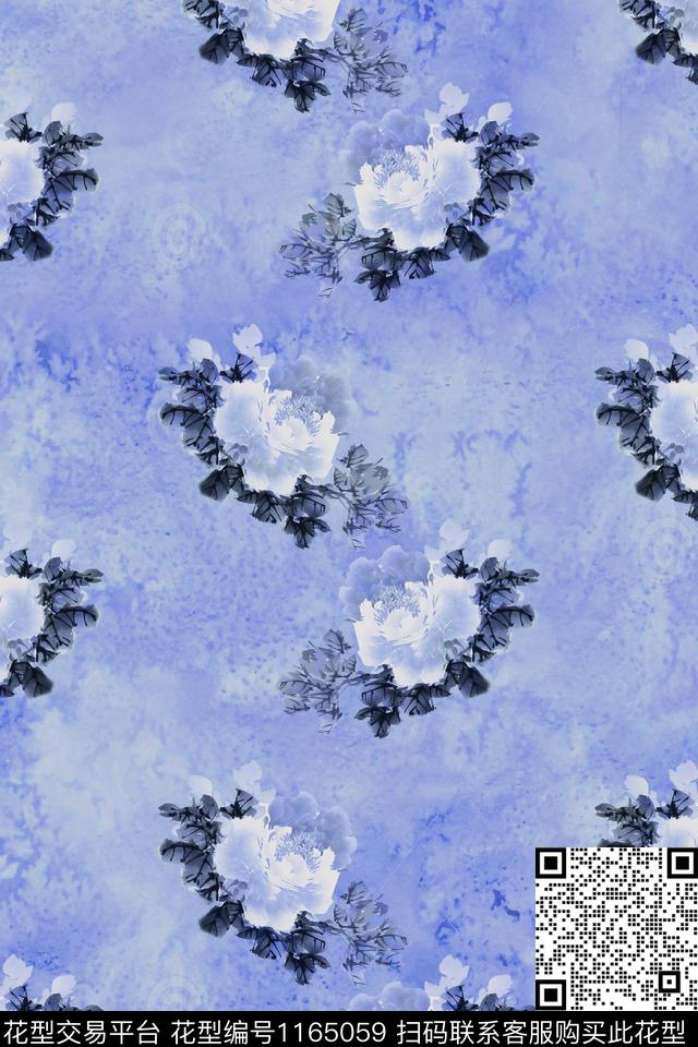 花卉数码华亿平台国风数码印花华亿平台下载（图片编号: 1165059） - 瓦栏（Walan）