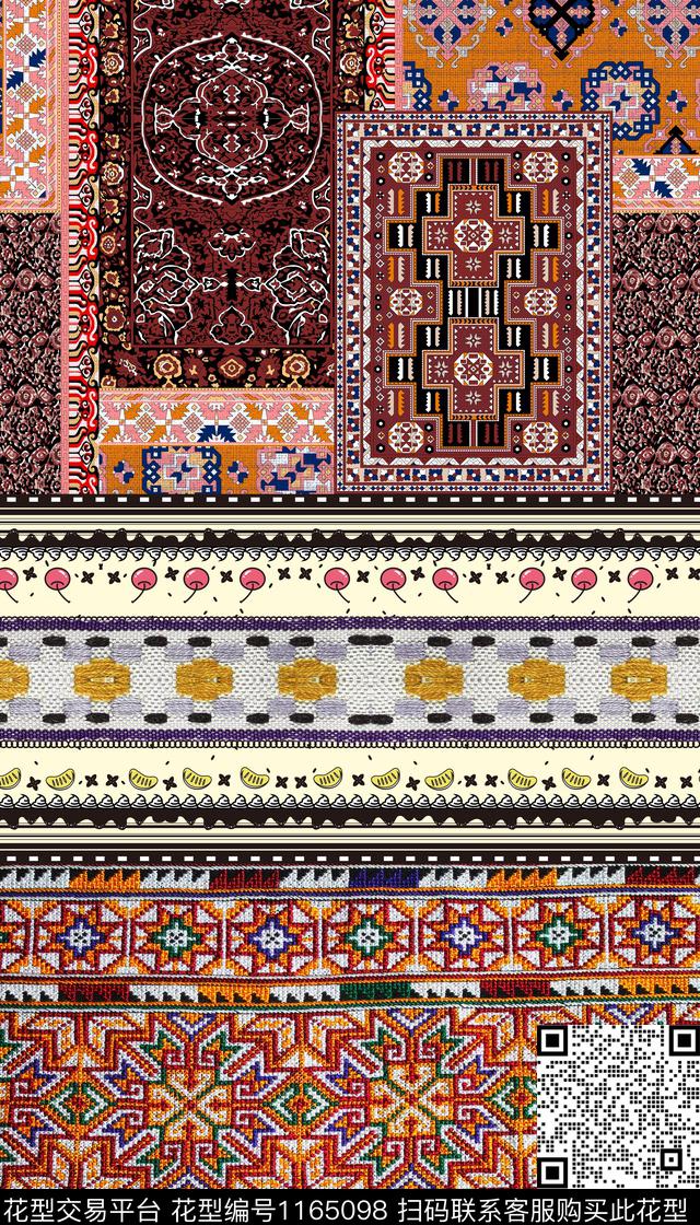 深圳波西米亚复古数码印花华亿平台下载（图片编号: 1165098） - 瓦栏（Walan）