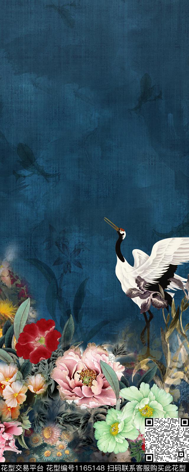 底纹中国风定位花数码印花华亿平台下载（图片编号: 1165148） - 瓦栏（Walan）