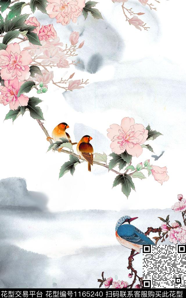 小清新女装风景景观数码印花华亿平台下载（图片编号: 1165240） - 瓦栏（Walan）