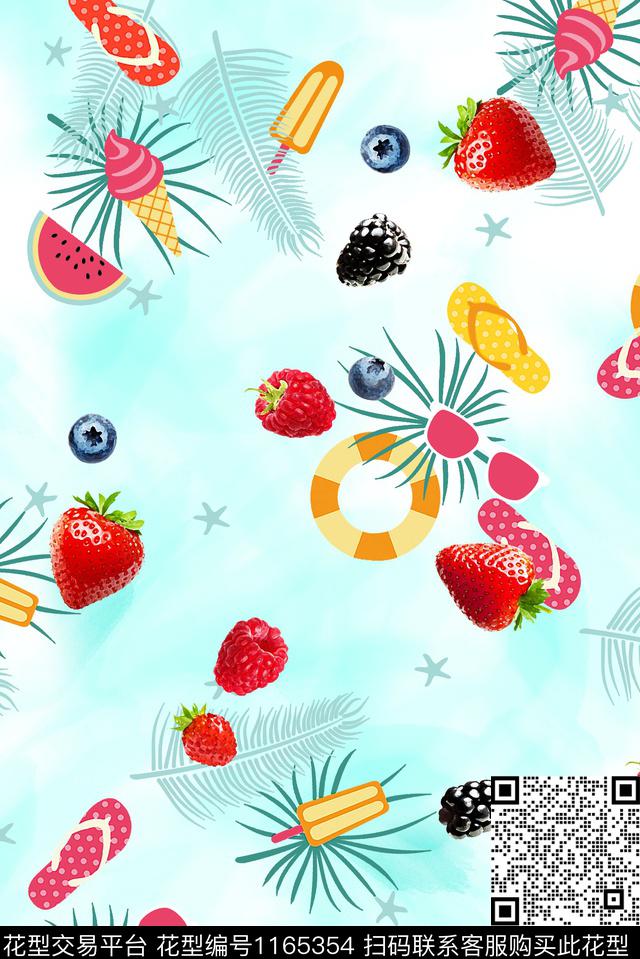 热带华亿平台俏皮水果印花趣味水果印花数码印花华亿平台下载（图片编号: 1165354） - 瓦栏（Walan）