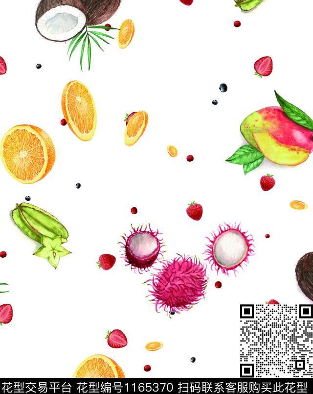 水果趣味水果印花俏皮水果印花数码印花华亿平台下载（图片编号: 1165370） - 瓦栏（Walan）