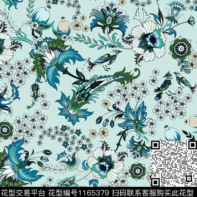 休闲民族风佩斯利数码印花华亿平台下载（图片编号: 1165379） - 瓦栏（Walan）