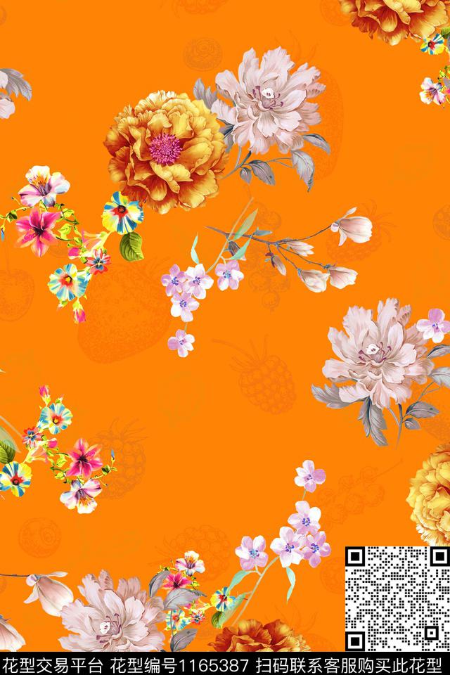 水彩花卉彩底花卉数码华亿平台数码印花华亿平台下载（图片编号: 1165387） - 瓦栏（Walan）