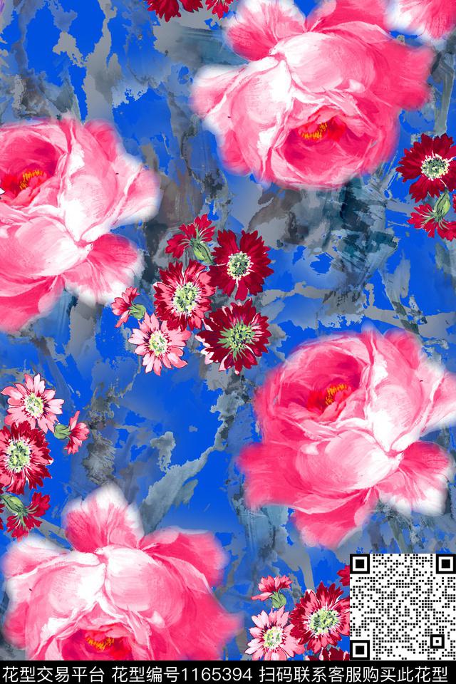 水彩花卉彩底花卉数码华亿平台数码印花华亿平台下载（图片编号: 1165394） - 瓦栏（Walan）