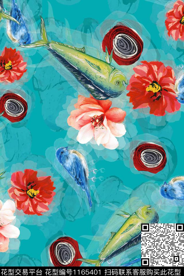 水彩花卉彩底花卉数码华亿平台数码印花华亿平台下载（图片编号: 1165401） - 瓦栏（Walan）